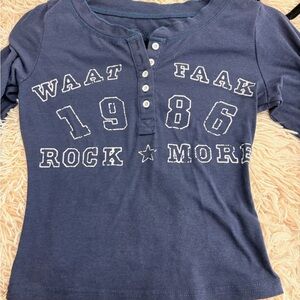 Navy Blue Graphic Kids Shirt